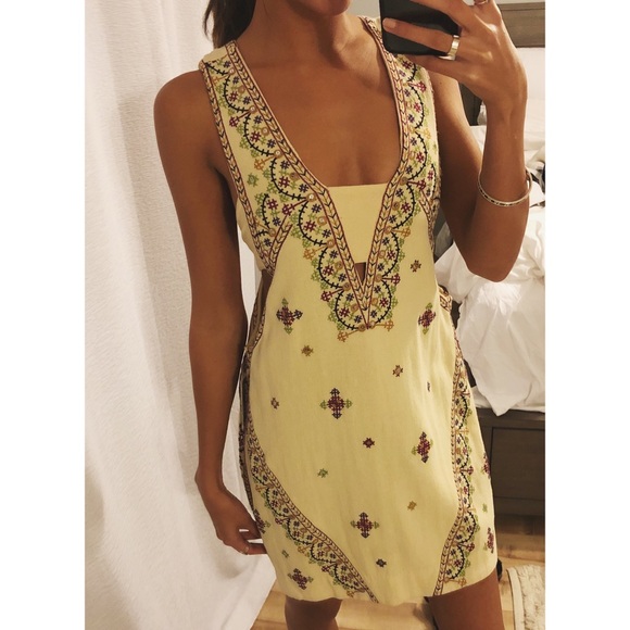 Free People Dresses & Skirts - Free People Beaded Mini Dress NWT